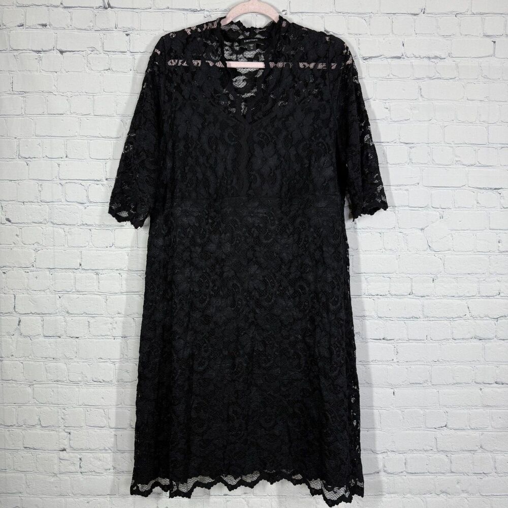 Womens Babydoll Mid Lace Dress 1X Sheer Gothic Whimsigoth Witchy Vampire Party